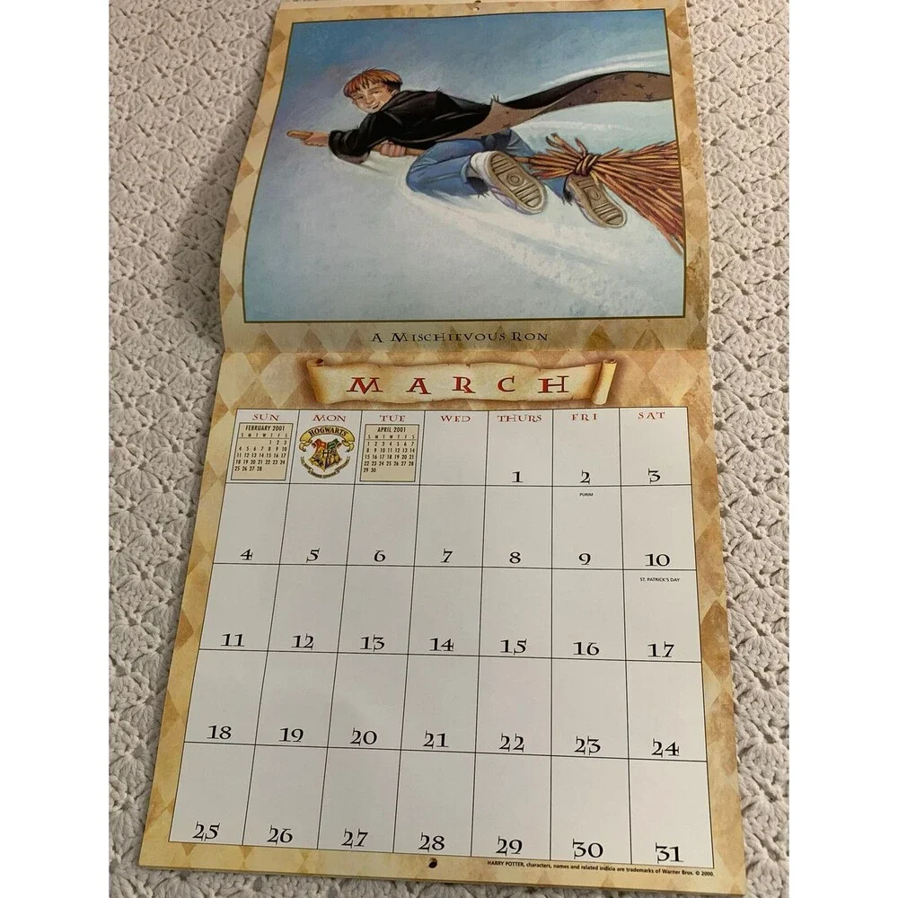 Lot 2 Vintage Harry Potter calendar 2001 Hogwarts Gryffindor 2002 Philosophers